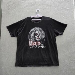 Misfit Men Shirt 3XL Black Graphic Band Logo Grunge Print